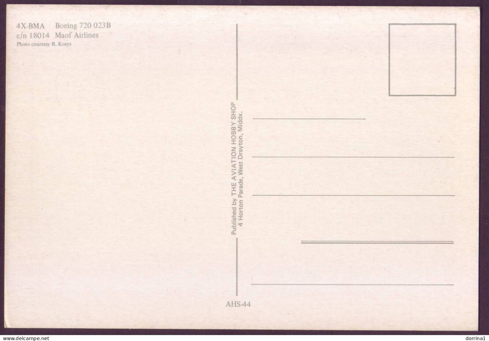 4X-BMA Boeing 780 023B - Maof Airlines Israel Aviation Airline Postcard - Judaika