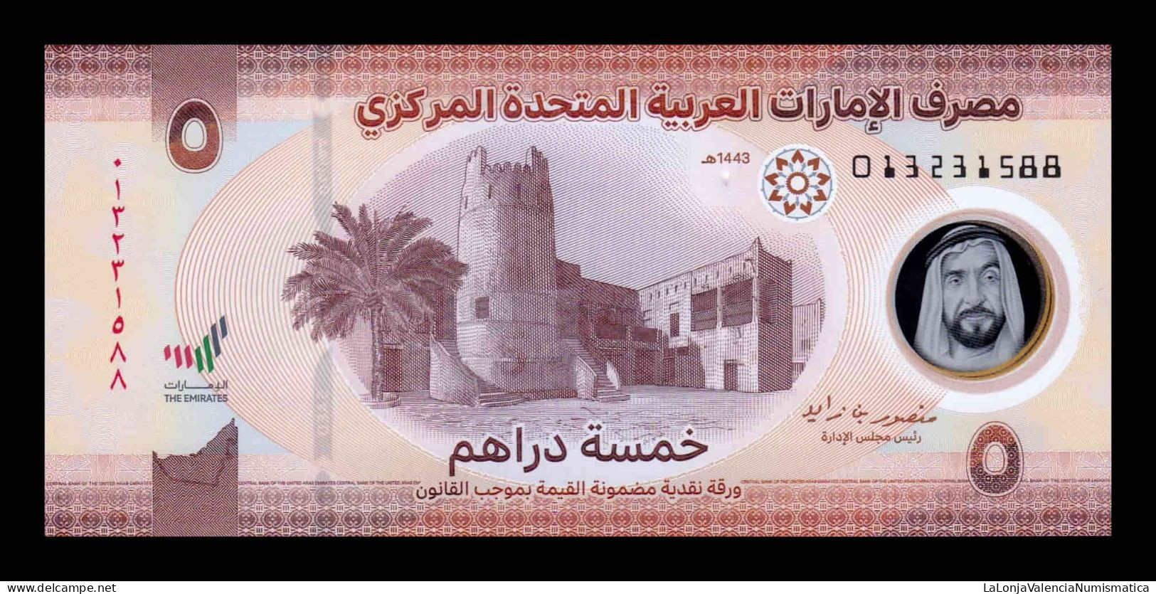 Emiratos Árabes Unidos United Arab 5 Dirhams 2022 Pick 36a Polymer Sc Unc - Ver. Arab. Emirate