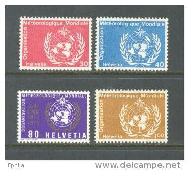 1973 SWITZERLAND WORLD METEOROLOGICAL ORGANISATION MICHEL: WMO 10-13 MNH ** - Neufs