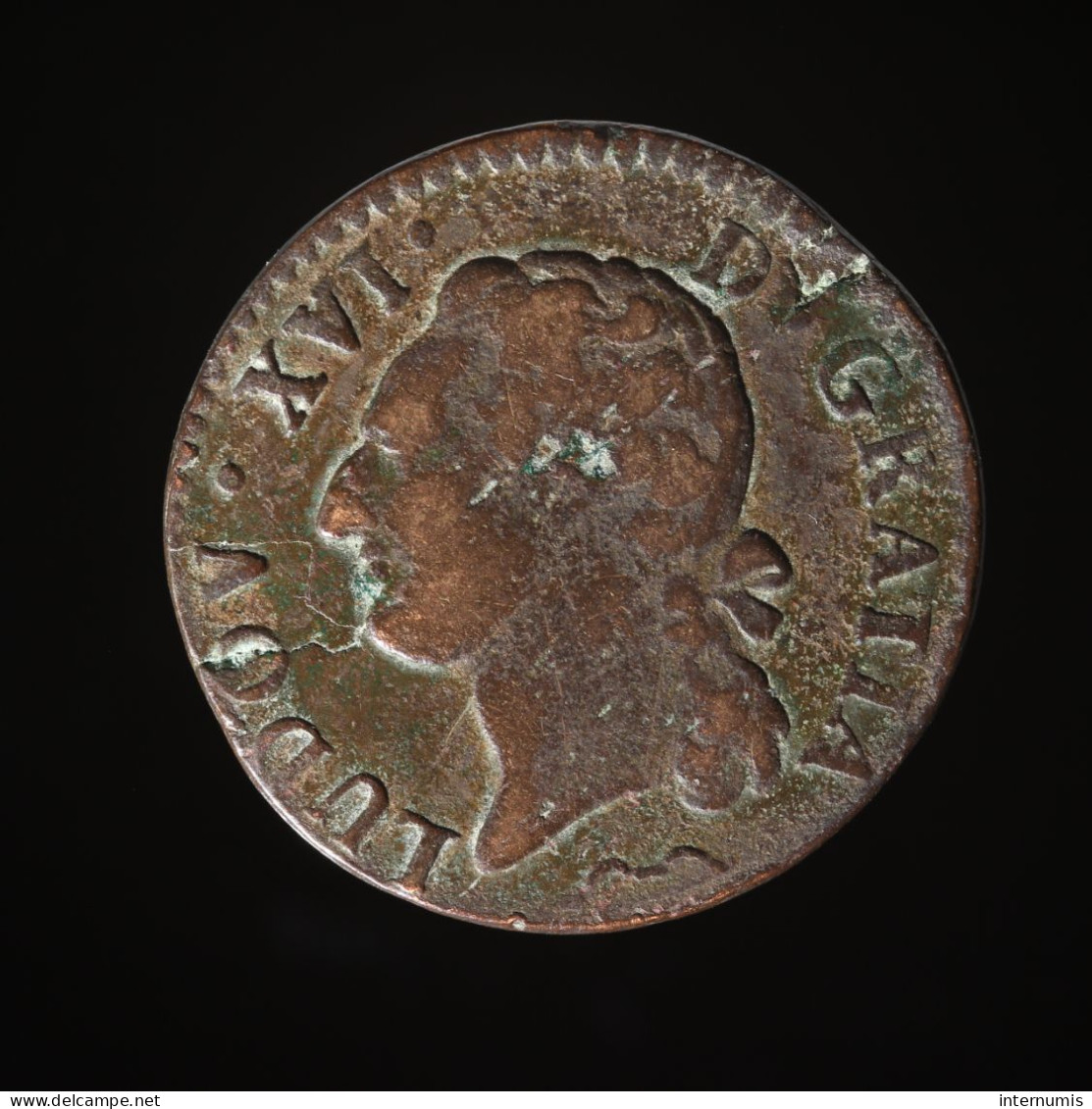  France, Louis XVI, 1/2 Sol, 1778, Aix, Cuivre (Copper), TTB (EF),
KM#586.16, G.349 - 1774-1791 Ludwig XVI.