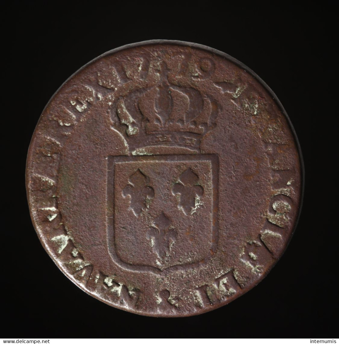 RARE France, Louis XVI, 1 Sol, 1779, Aix, Cuivre (Copper), TB+ (VF),
KM#578.17, G.350 - 1774-1791 Lodewijjk XVI