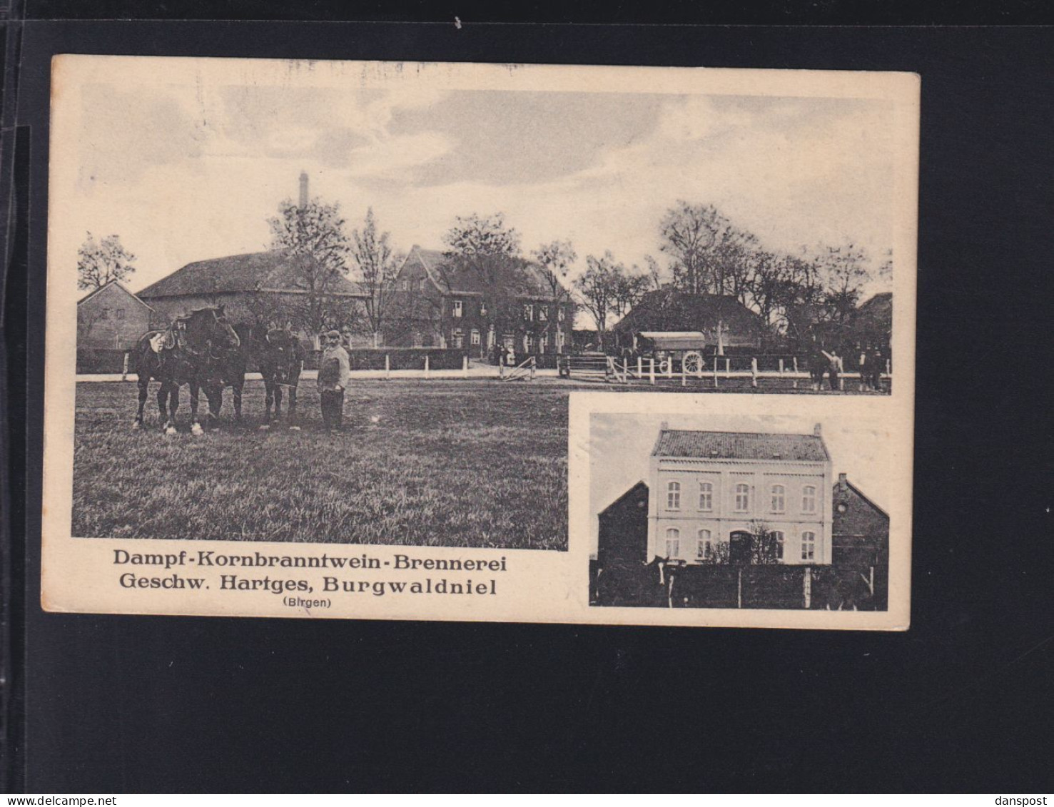 Dt. Reich AK Brennerei Hartges Burgwaldniel Birgen Schwarmtal 1914 - Viersen