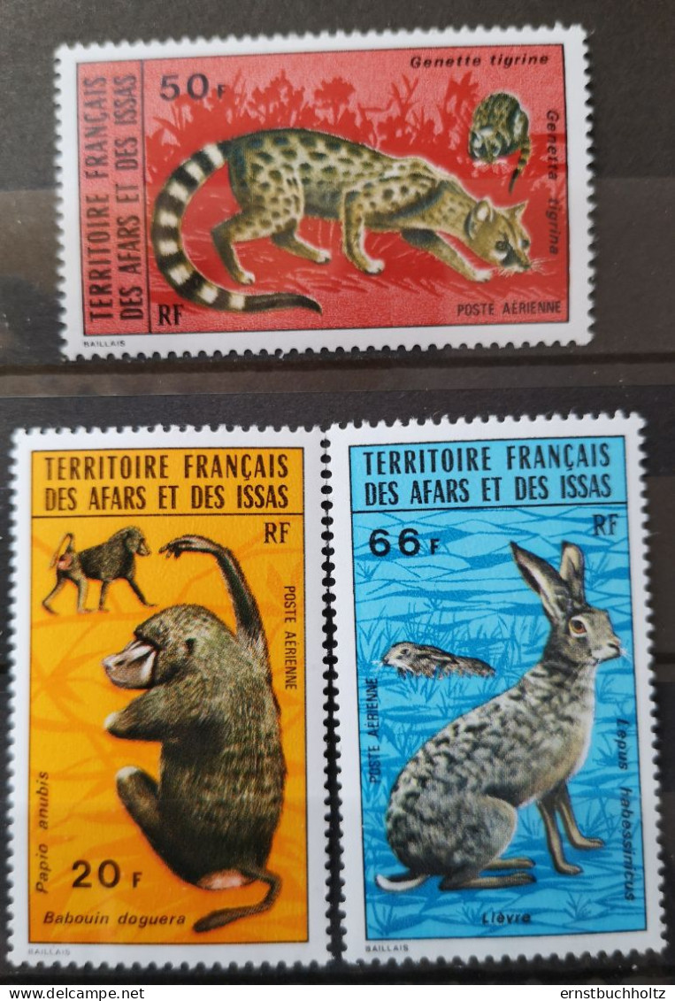 Afars Und Issas 1973 Wildlebende Säugetiere Mi 93/95** - Unused Stamps