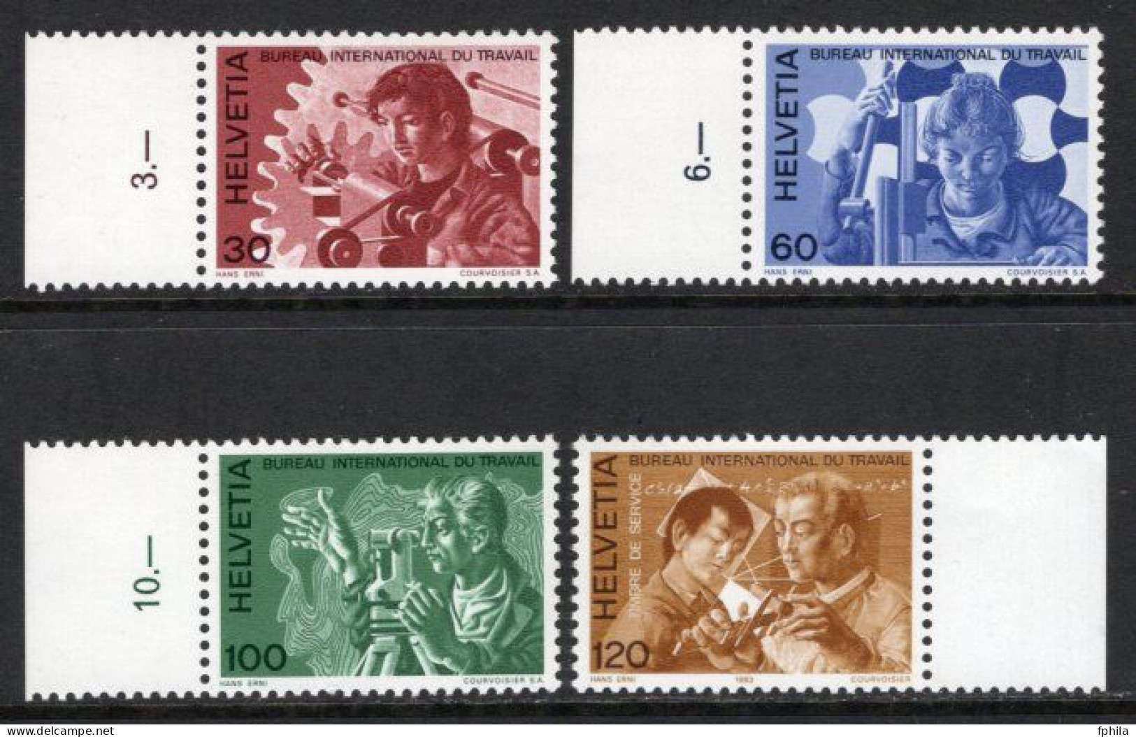 1975 -1983 SWITZERLAND PEOPLE AT WORK - I.L.O. MICHEL: ILO105-108 MNH ** - Nuovi