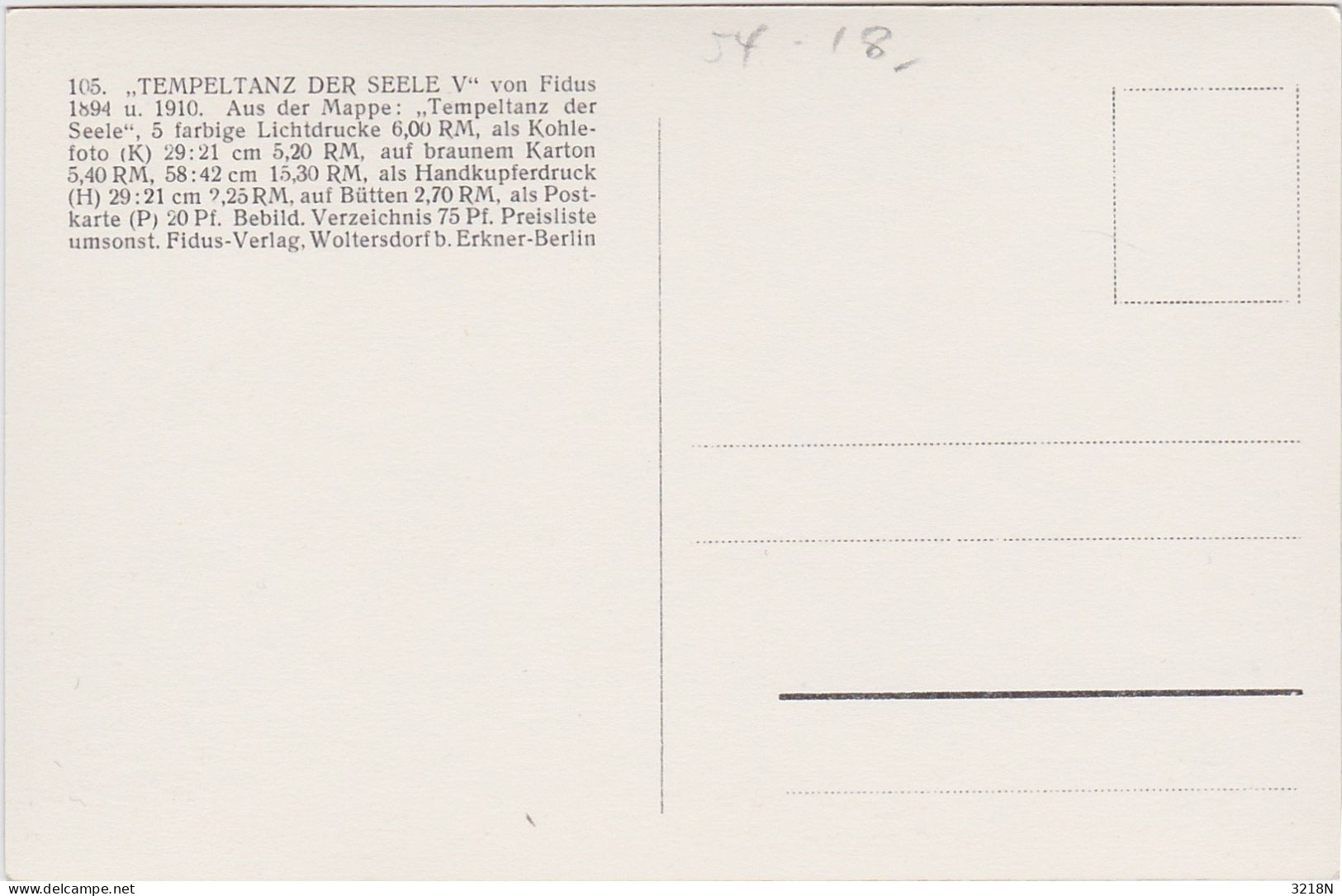 FIDUS TEMPELTANZ DER SEELE V N°105 VON FIDUS 1894 U. 1910 - Fidus