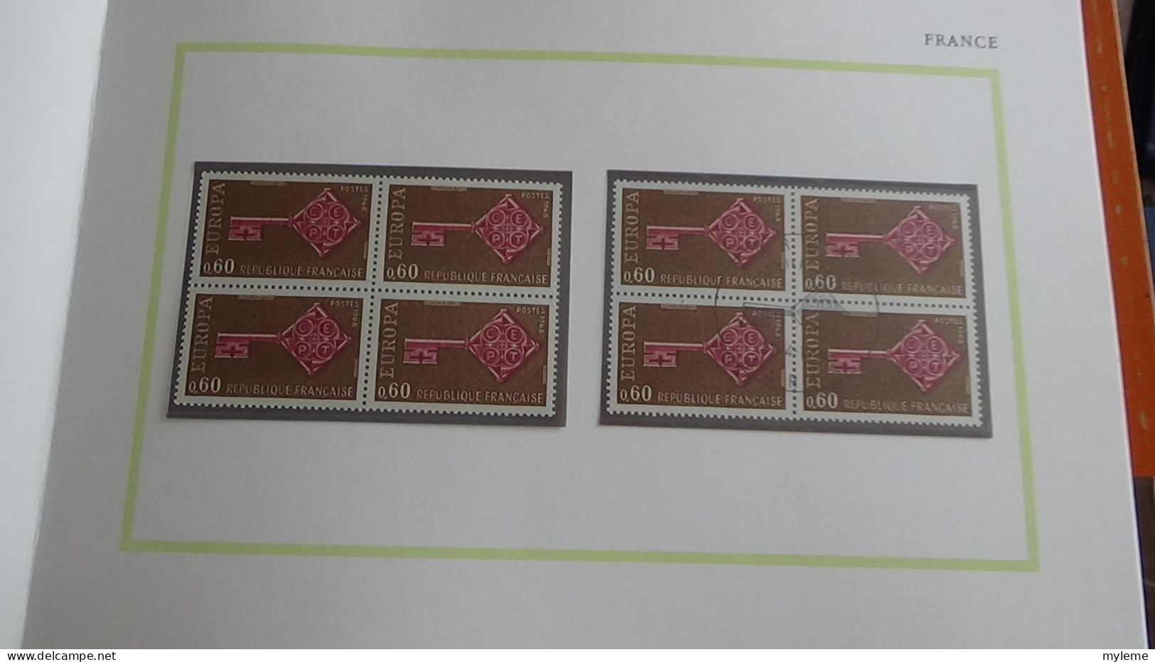 AZ148 Livre de timbres Europa 1968 en blocs de 4 ** + oblitérés. Cote des timbres ** 360 euros A saisir !!