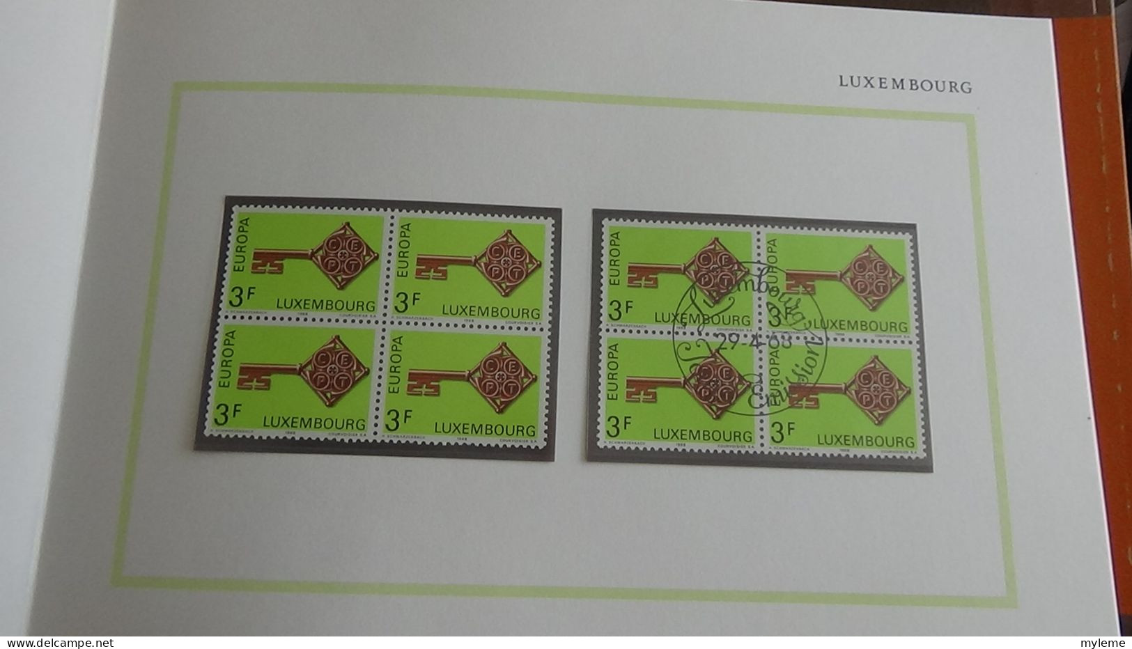 AZ148 Livre de timbres Europa 1968 en blocs de 4 ** + oblitérés. Cote des timbres ** 360 euros A saisir !!