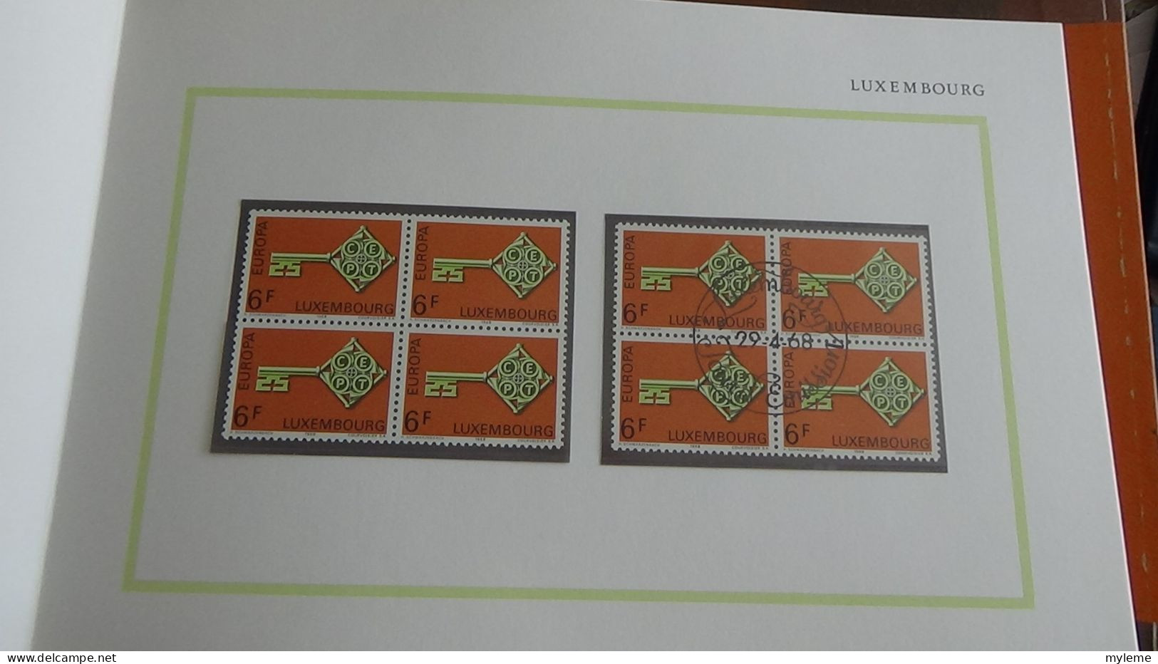 AZ148 Livre de timbres Europa 1968 en blocs de 4 ** + oblitérés. Cote des timbres ** 360 euros A saisir !!