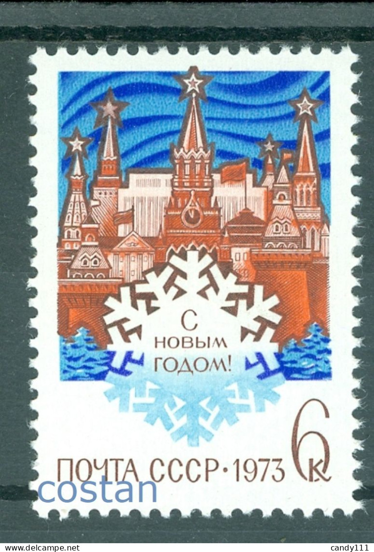 1972 Moscow Kremlin Fortified Complex,snow Crystal,New Year,Russia,4062,MNH - Castillos