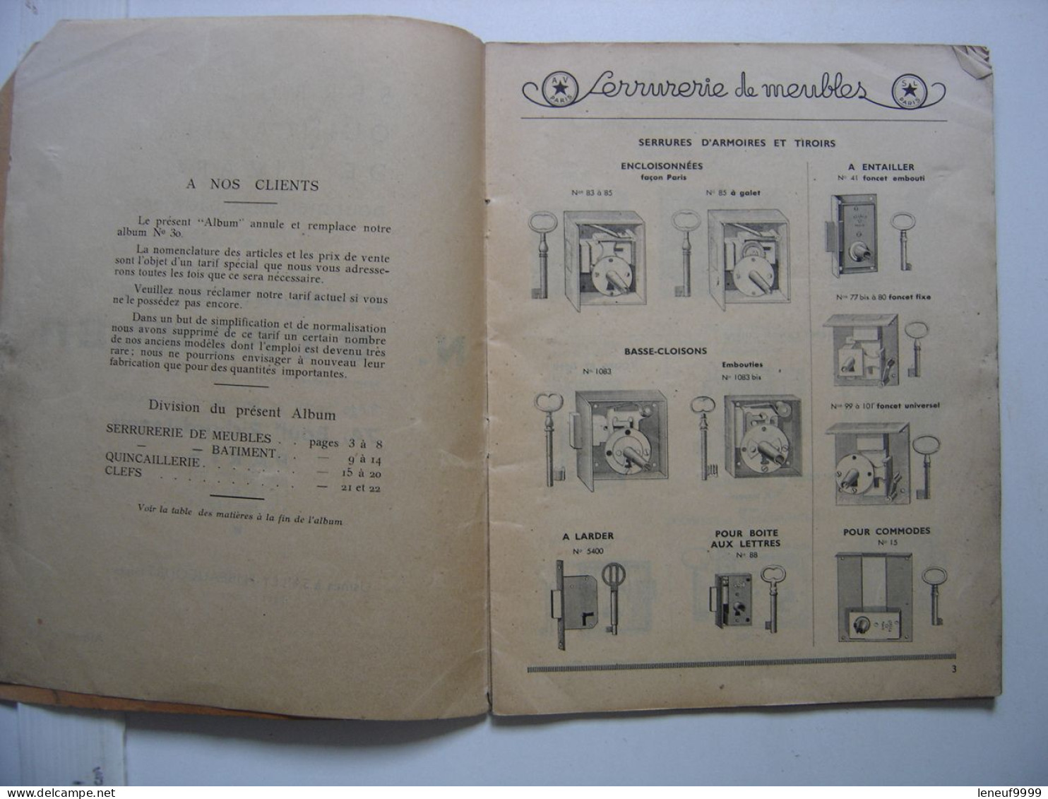 Brochure Catalogue Serrurerie Quincaillerie De Picardie STREMLER Paris - Do-it-yourself / Technical