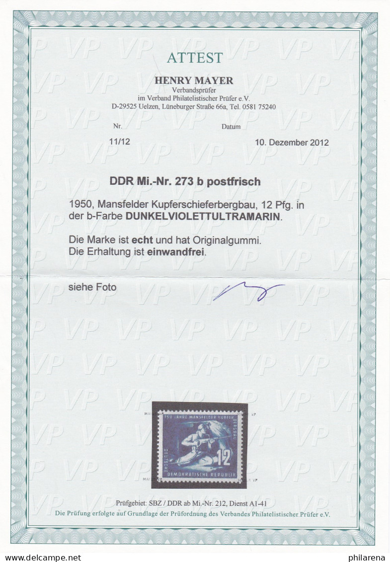 DDR: MiNr. 273 B, Postfrisch - Unused Stamps