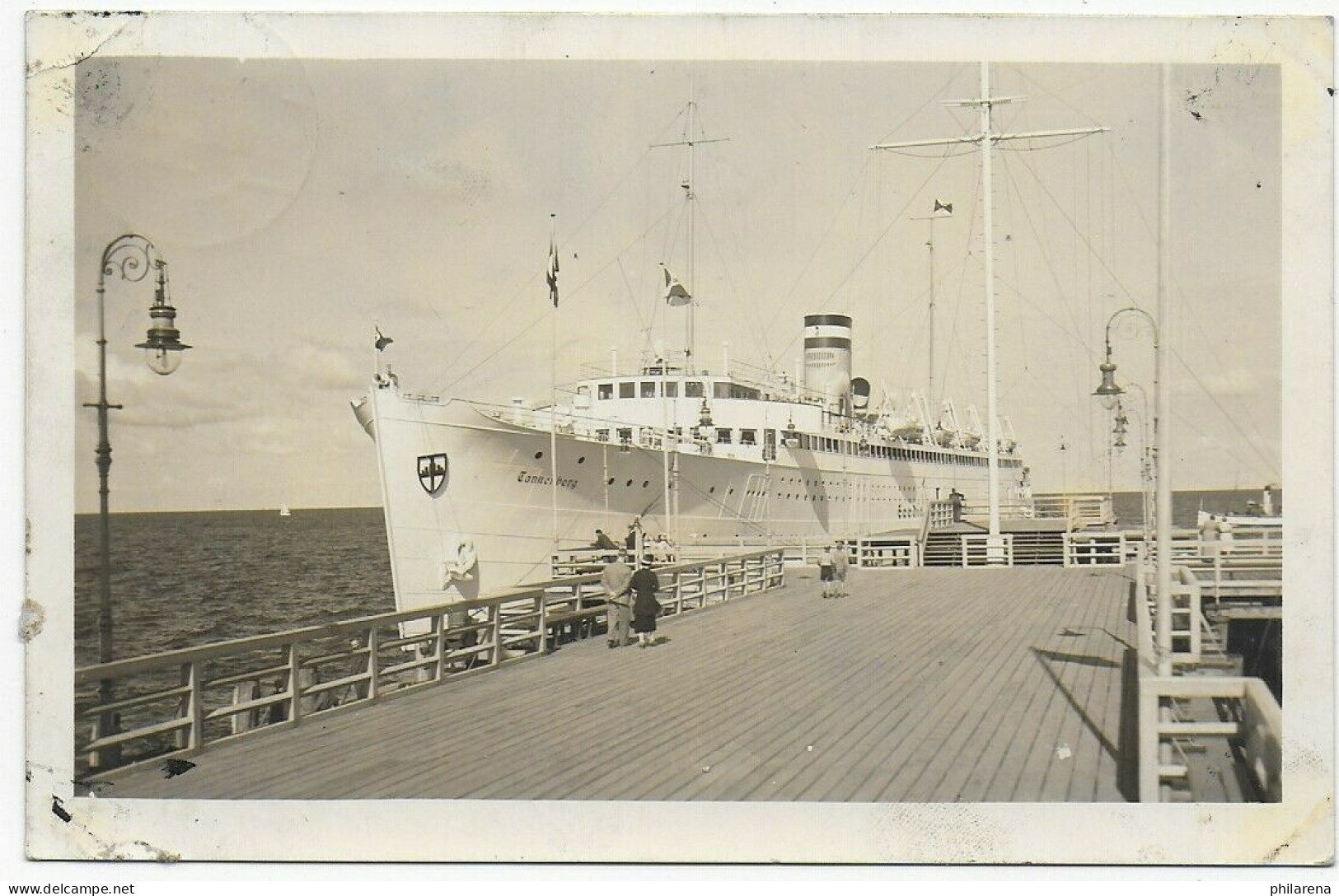 Einschreiben Danzig 1936 Nach Nestomitz/Aussig Mit Motorschiff Tannenberg - Briefe U. Dokumente
