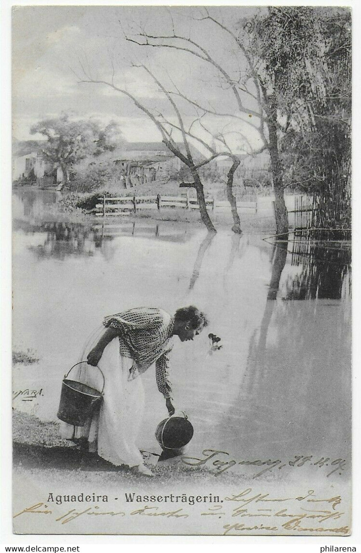 Ansichtskarte Brasilien 1905, Aquadeira Wasserträgerin Nach Schöneberg - Sonstige & Ohne Zuordnung