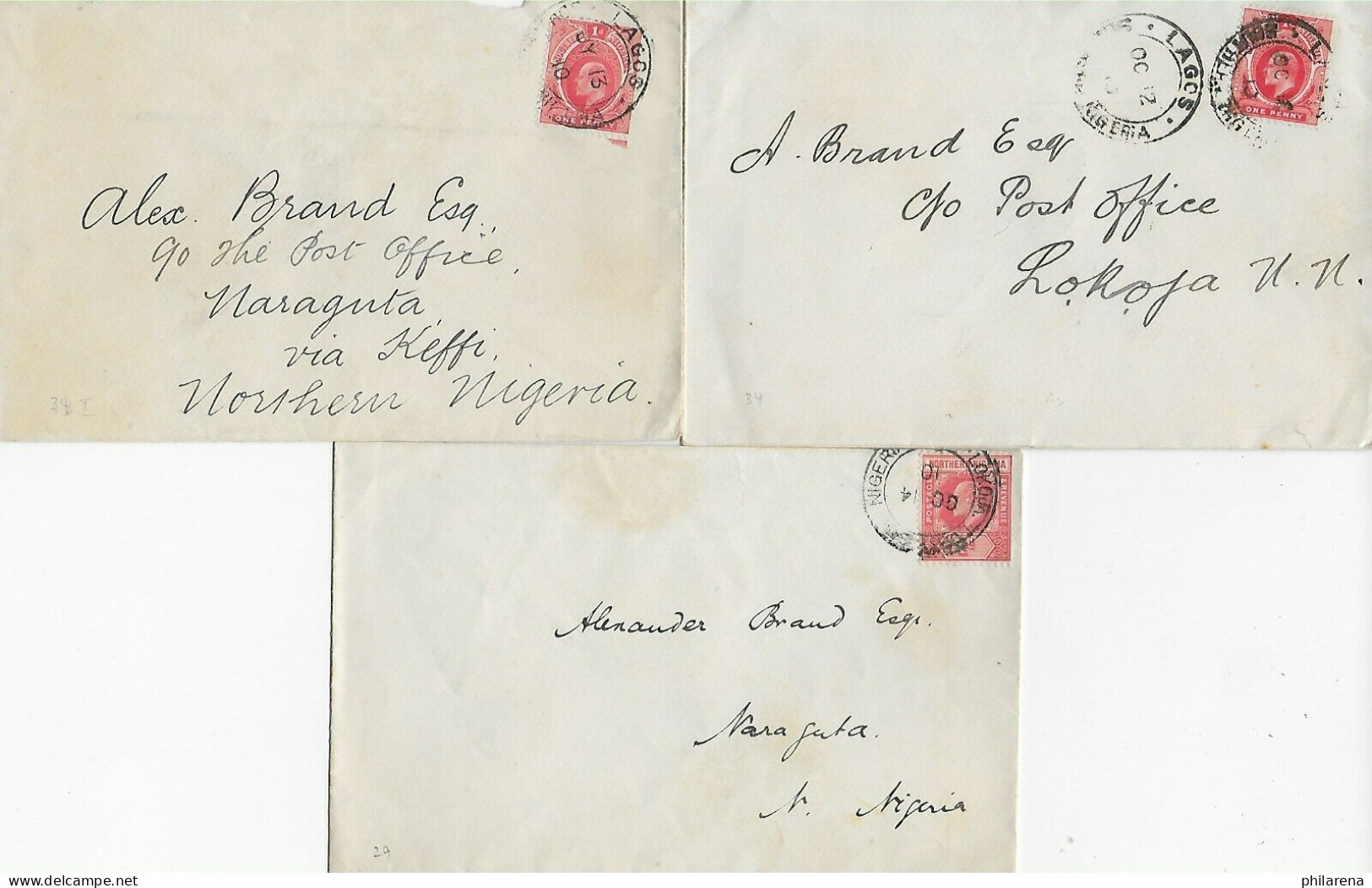 3x Briefe Aus Lagos, 1910 - 1913 - Nigeria (1961-...)