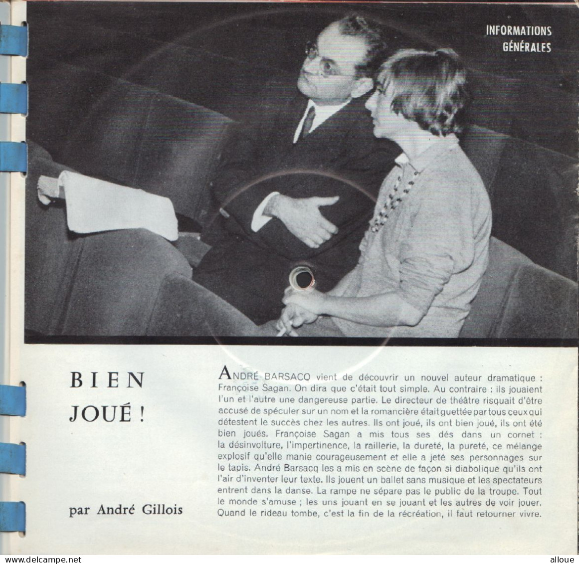 SONORAMA N° 18 04-60 MICHELE MORGAN-MARCEL AMONT-JEANNE MOREAU-FRANCOISE SAGAN-VALERIE LAGRANGE - Ediciones De Colección