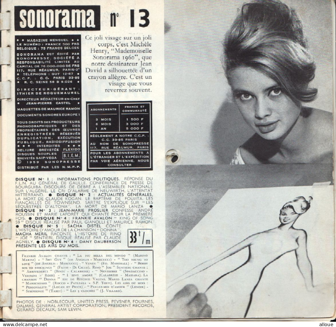 SONORAMA N° 18 04-60 MICHELE MORGAN-MARCEL AMONT-JEANNE MOREAU-FRANCOISE SAGAN-VALERIE LAGRANGE