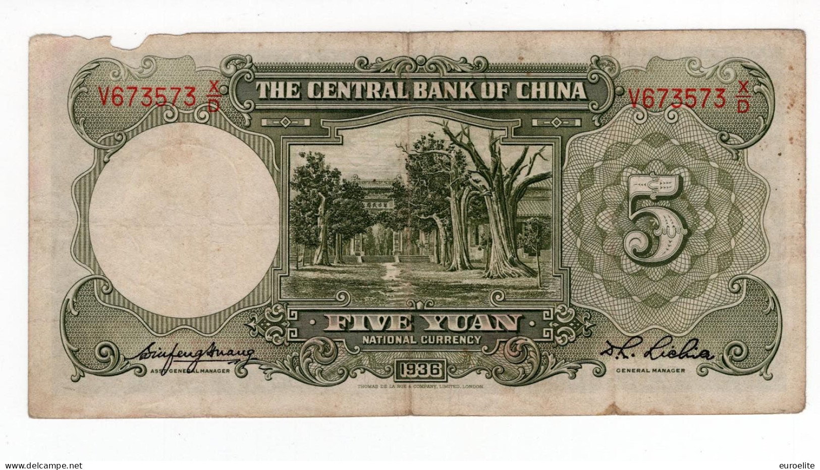 Cina - 5 Yuan 1936 - China