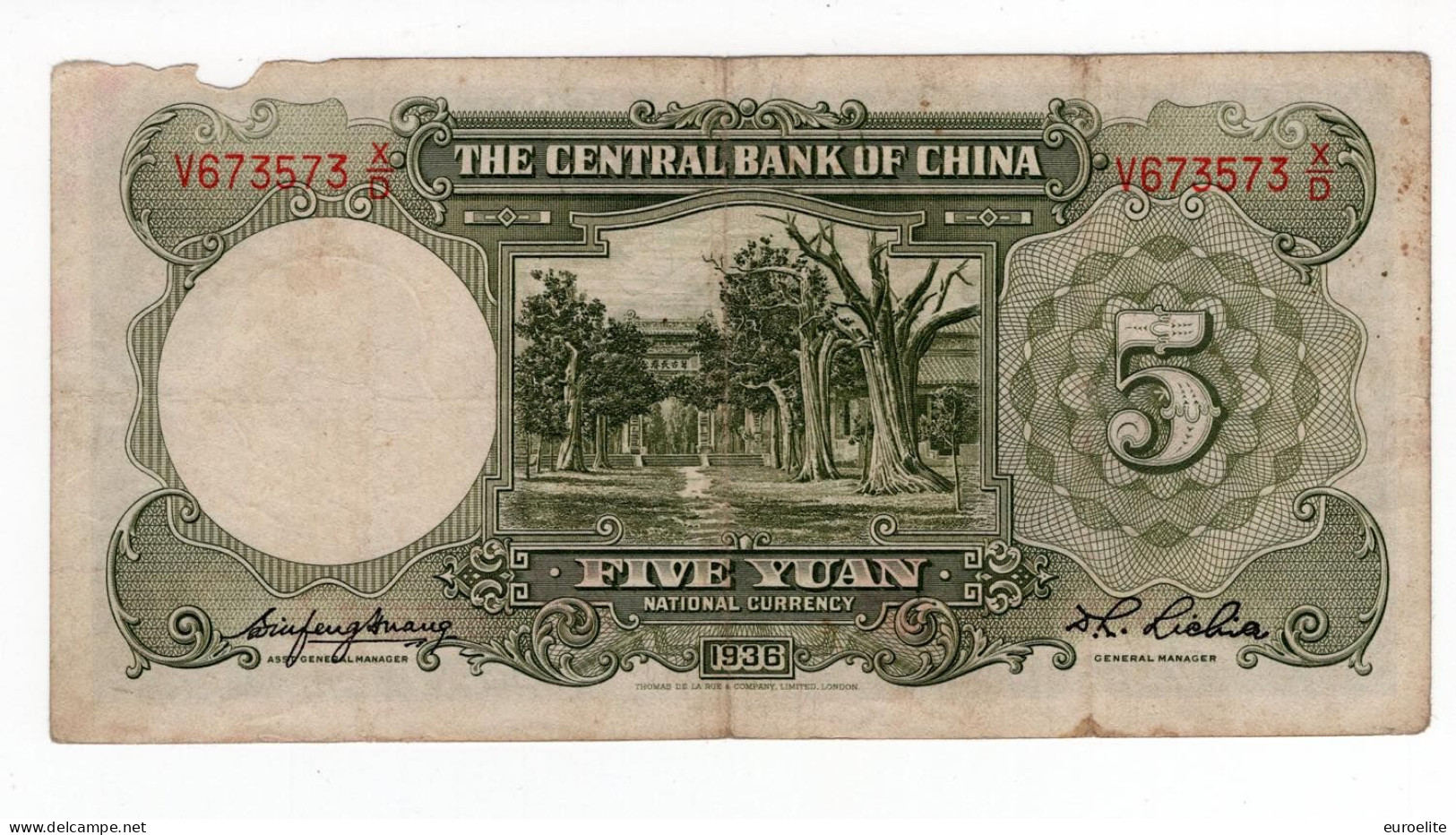 Cina - 5 Yuan 1936 - Cina