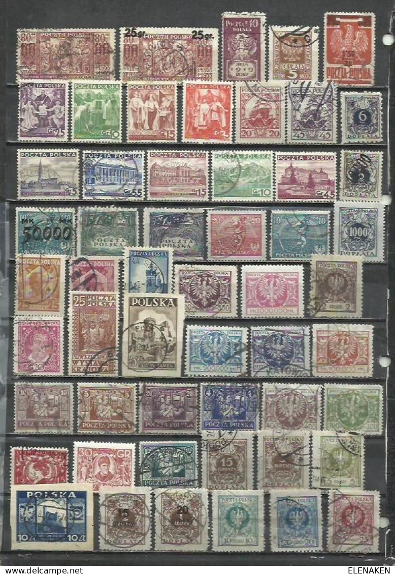 R265A-LOTE SELLOS ANTIGUOS POLONIA,CLASICOS,SIN TASAR,SIN REPETIDOS,IMAGEN REAL. POLAND OLD STAMPS LOT, CLASSIC, - Collezioni