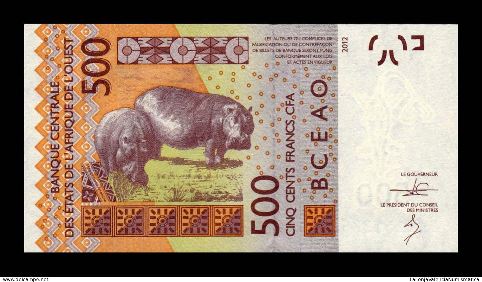 West African St. Togo 500 Francs CFA 2014 Pick 819Tc Sc Unc - Togo