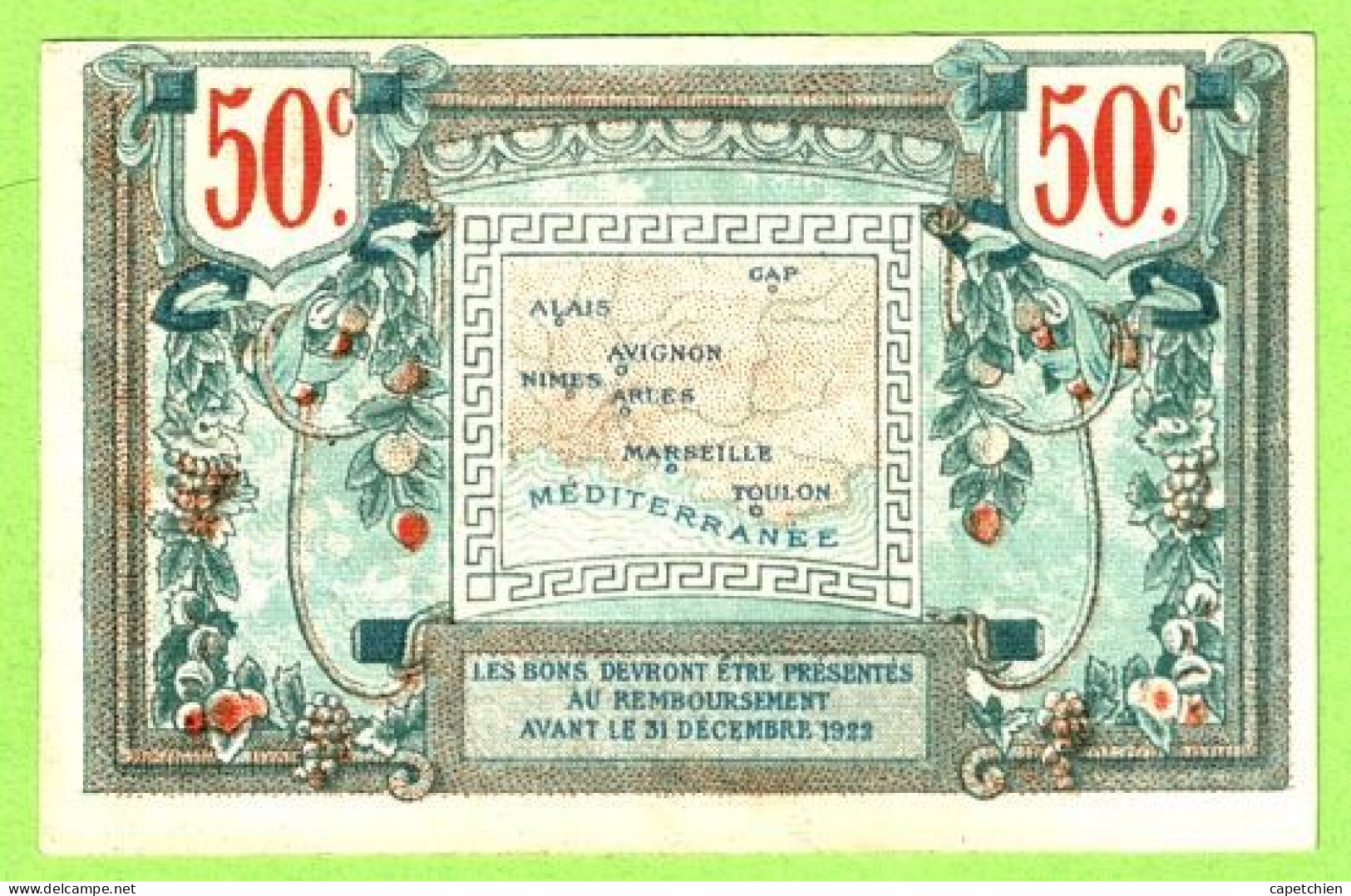 FRANCE / CHAMBRE De COMMERCE / REGION PROVENCALE / 50 CENTIMES / 00574 / SERIE 1 - Chambre De Commerce