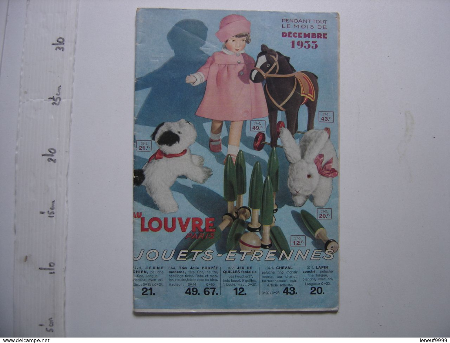 Brochure Catalogue 1933 AU LOUVRE Paris JOUETS ETRENNES Decembre Noel - Advertising