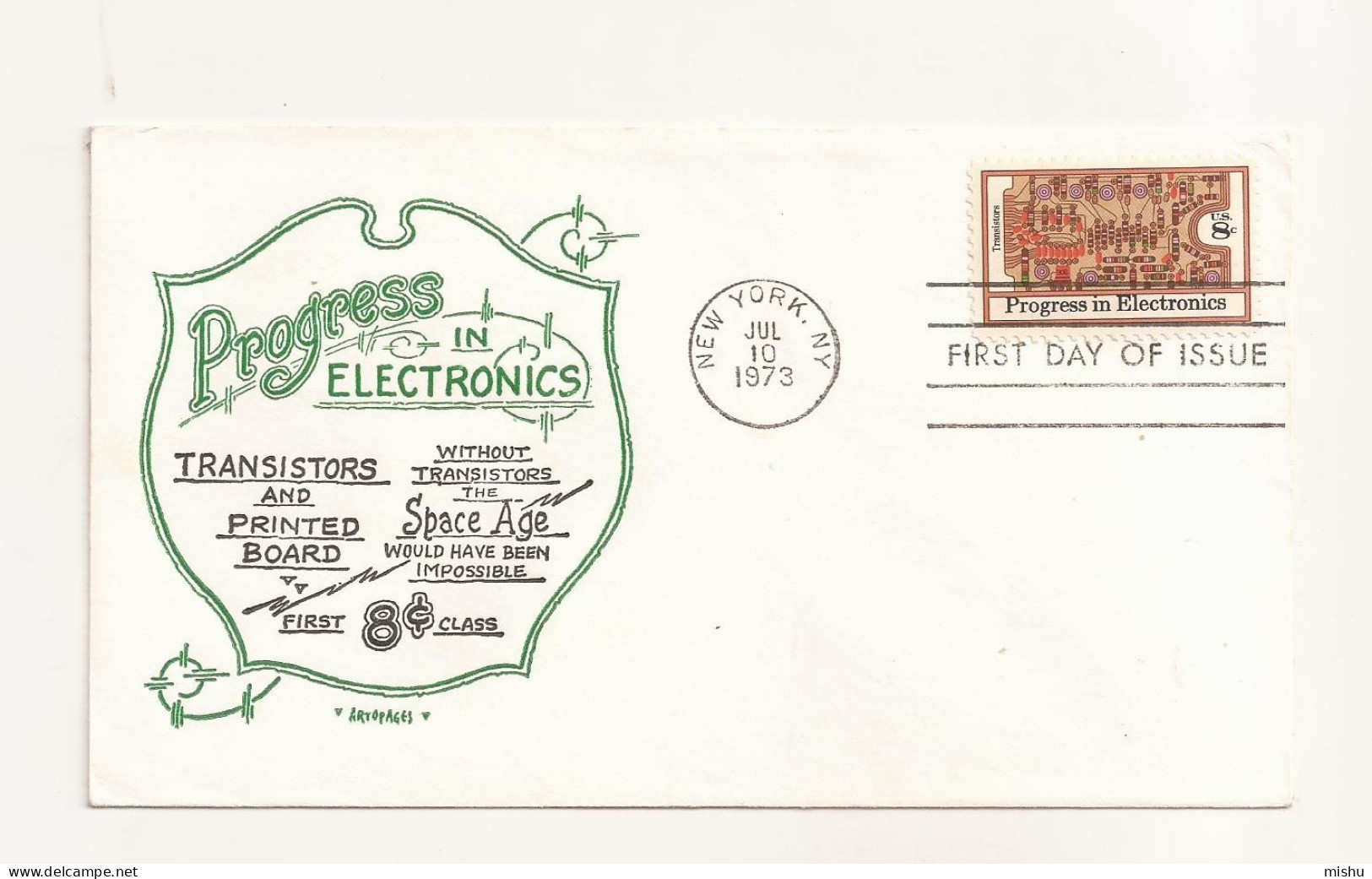 P7 Envelope FDC-USA - Progress In Electronics - First Day Of Issue ,uncirculated 1973 - Otros & Sin Clasificación