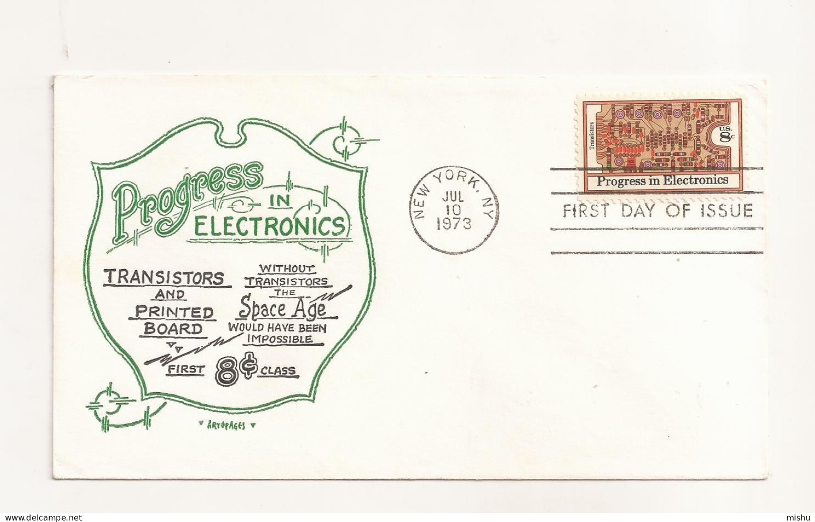 P7 Envelope FDC-USA - Progress In Electronics - First Day Of Issue ,uncirculated 1973 - Other & Unclassified
