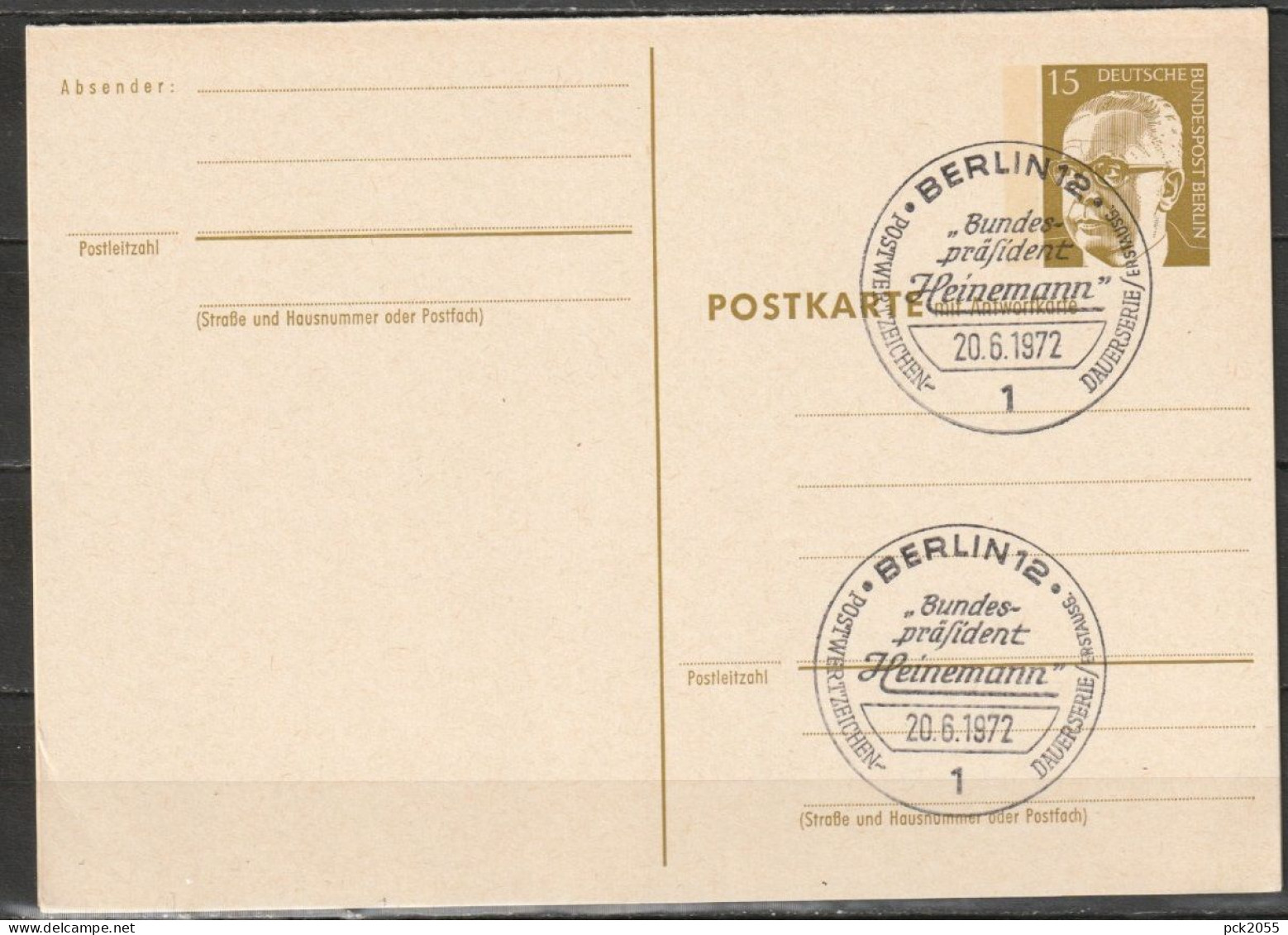 Berlin Ganzsache 1971/72 Mi.-Nr. P 87 Ersttagsstempel BERLIN 20.6.72  ( PK 208 ) - Postales - Usados