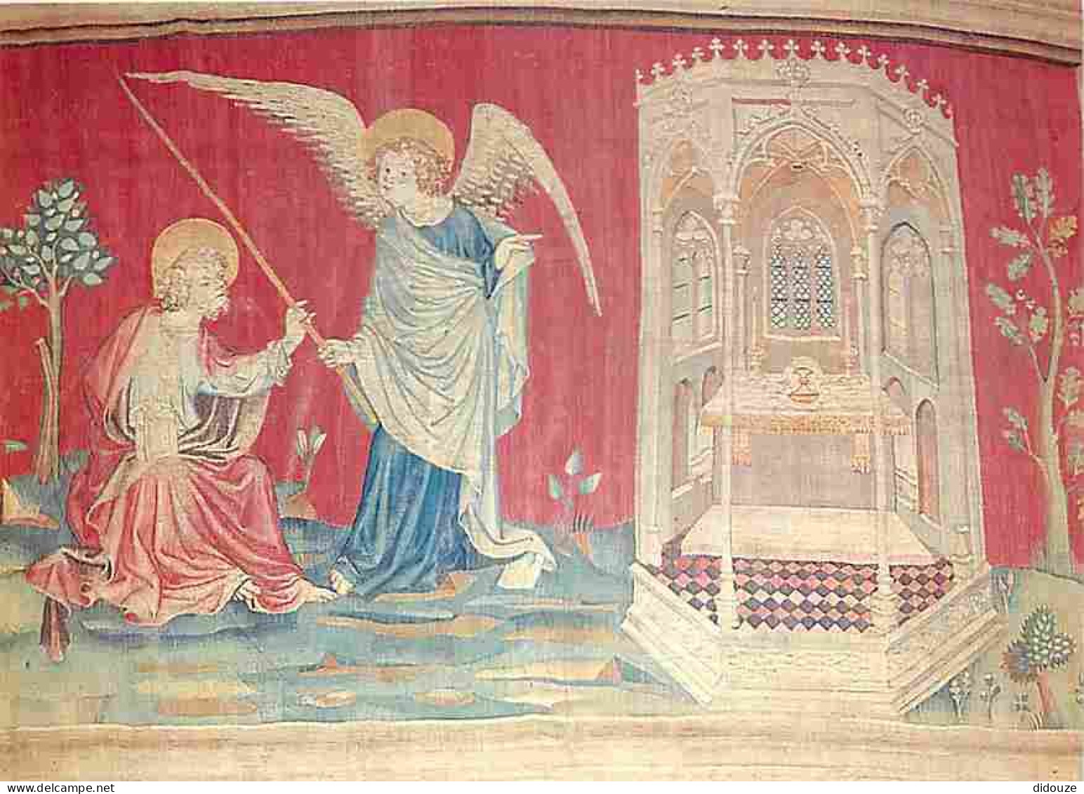 Tapisserie Religieuse - Château D'Angers - Tapisserie De L'Apocalypse - Un Ange Donne Une Règle à Saint Jean - CPM - Voi - Gemälde, Glasmalereien & Statuen