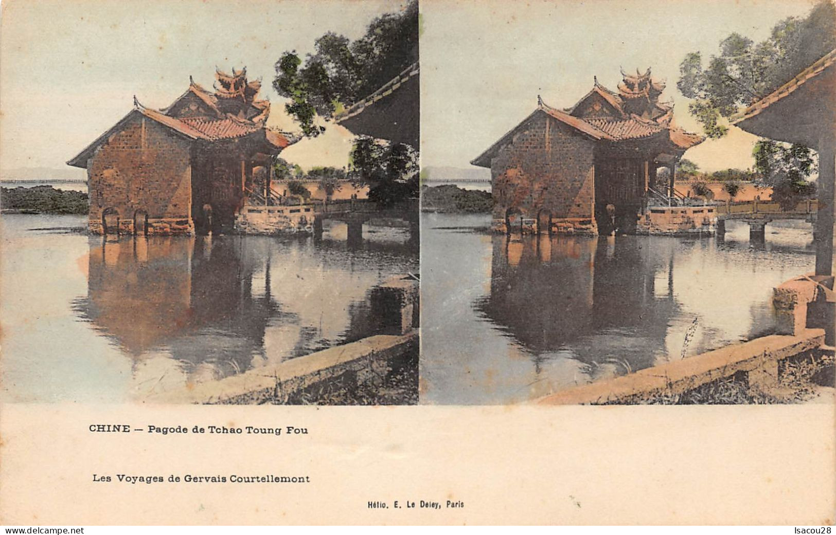 Rare CPA  Photos Stéréoscopie  E.L.D / PAGODE DE TCHAO TOUNG FOU/ TBE / VOIR SCAN - Cina