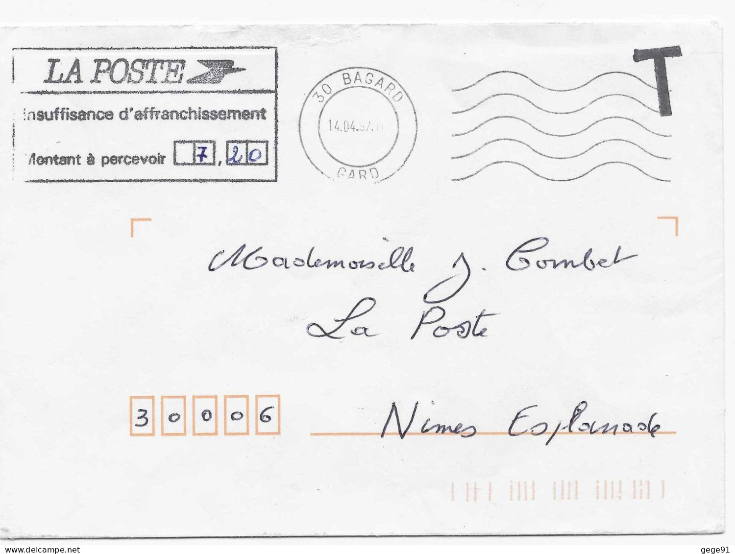 Lettre De Bagard Non Affranchie - Taxée - 1960-.... Lettres & Documents