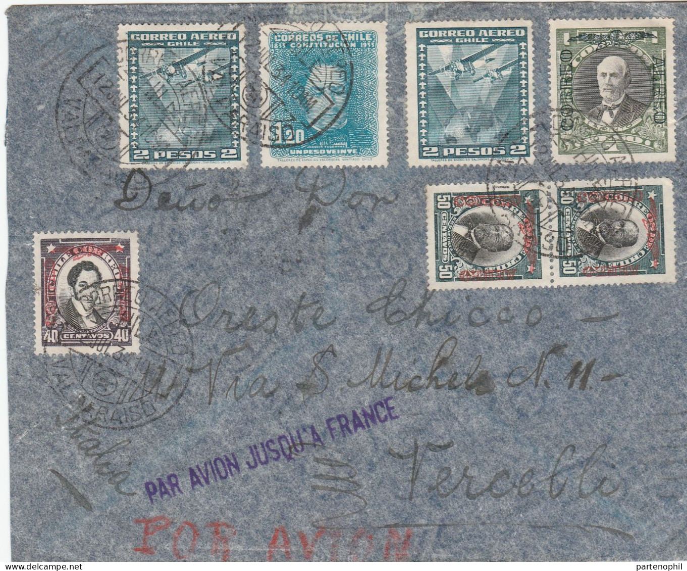 Chile 1934  - Postal History  Postgeschichte - Storia Postale - Histoire Postale - Chili