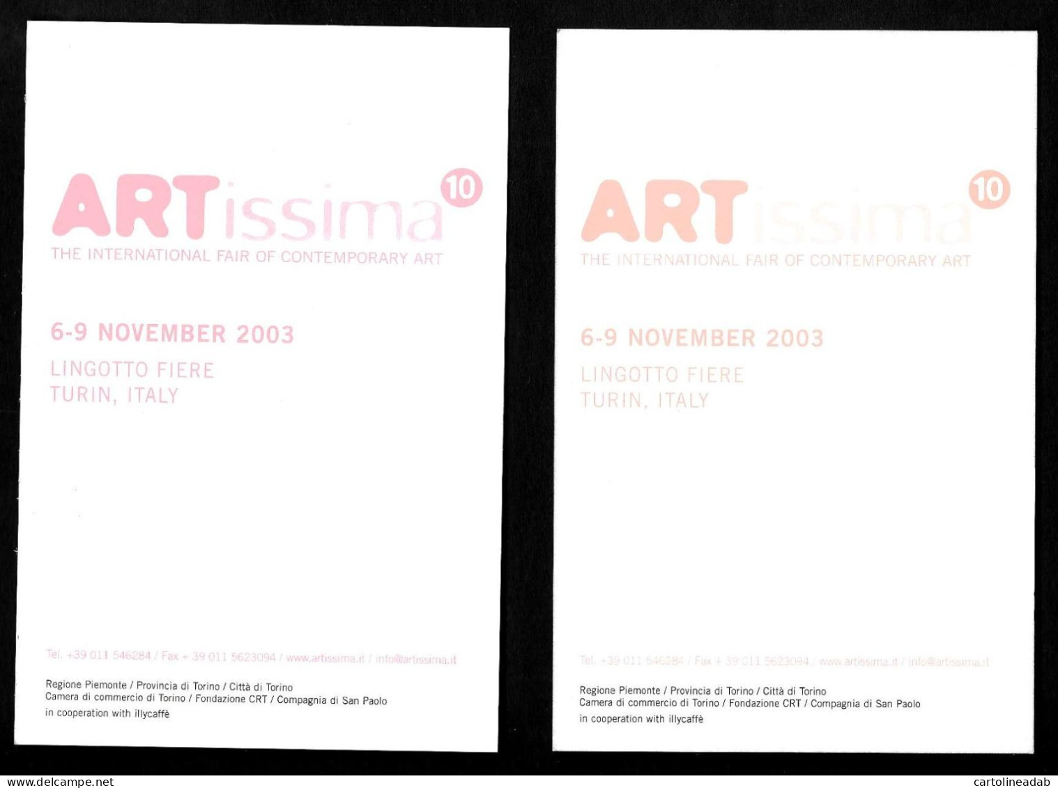[MD9128] CPM - SERIE DI 2 CARTOLINE - TORINO - ARTISSIMA 2003 - THE INTERNATIONAL FAIR OF CONTEMPORARY ART PERFETTE - NV - Exhibitions