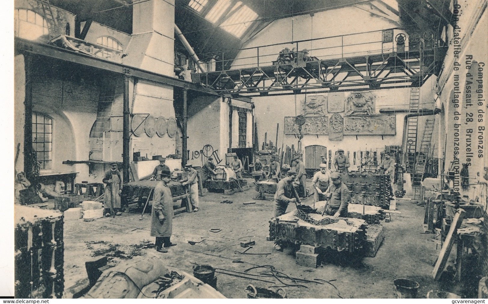 BRUXELLES   LA COMPAGNIE DES BRONZES, RUE D'ASSAUT 28 - COIN D'ATELIER DE MOULAGE DE BRONZES MONUNEUX - Straßenhandel Und Kleingewerbe