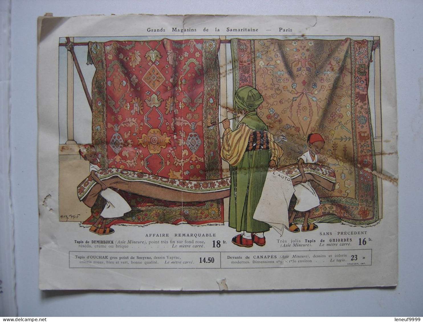 Brochure Catalogue SAMARITAINE Paris Tapis Et Ameublements HENRY MORIN - Publicidad