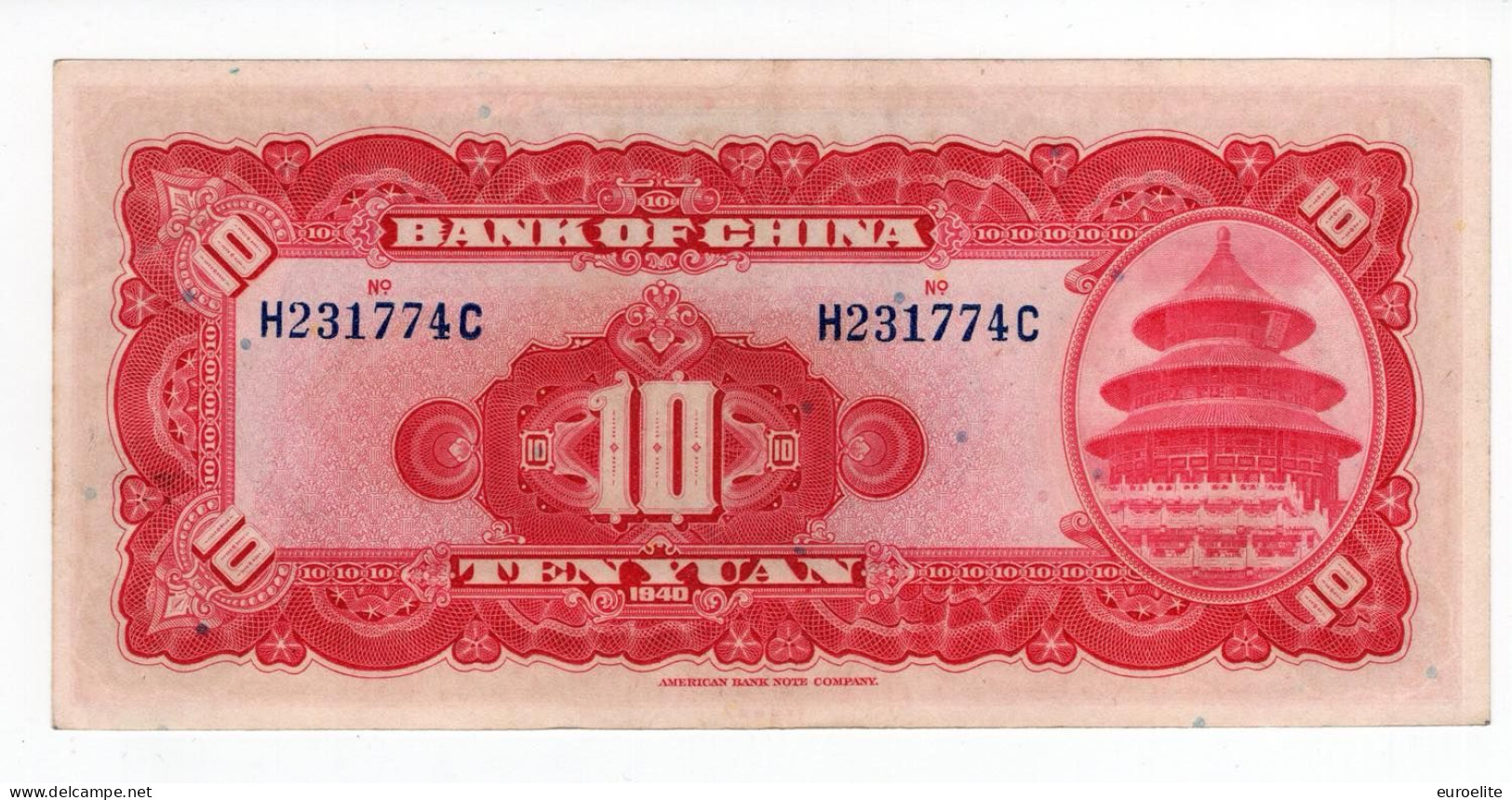 Cina - 10 Yuan 1940 - China