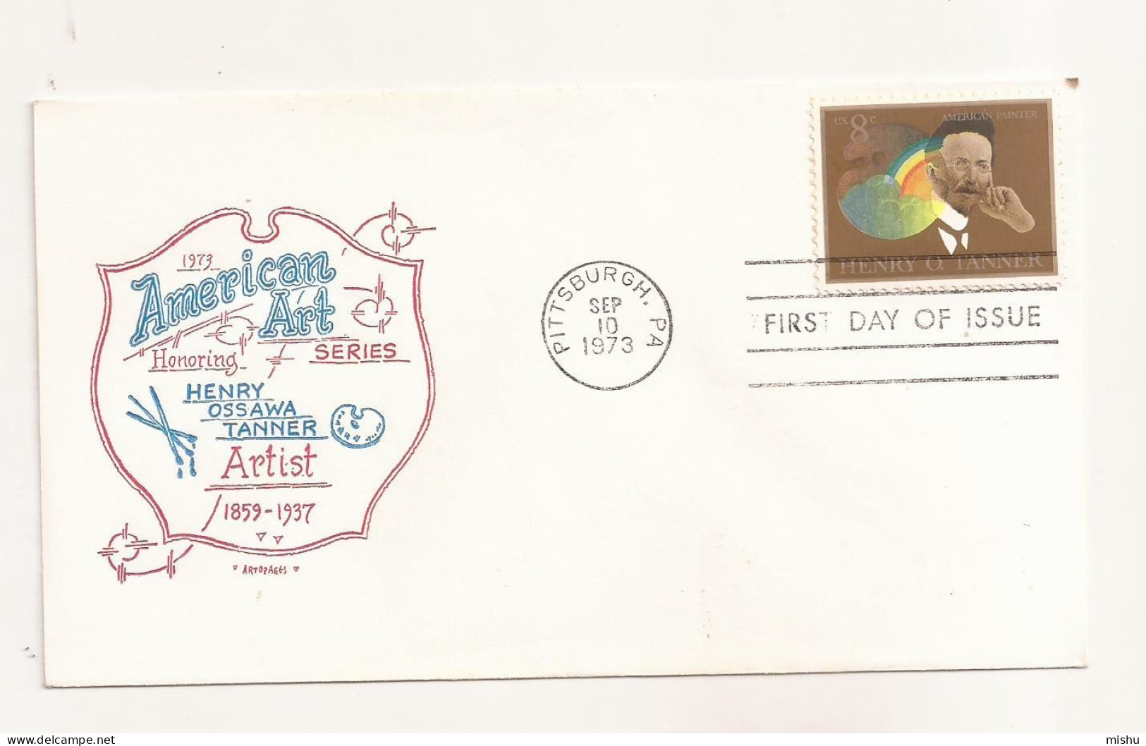 P7 Envelope FDC-USA - American Art Honoring Series, Henry Ossawa Tanner - First Day Of Issue ,uncirculated 1973 - Altri & Non Classificati