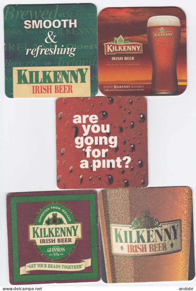 Set Of 5 Different Beer Mats/coasters KILKENNY - Sotto-boccale