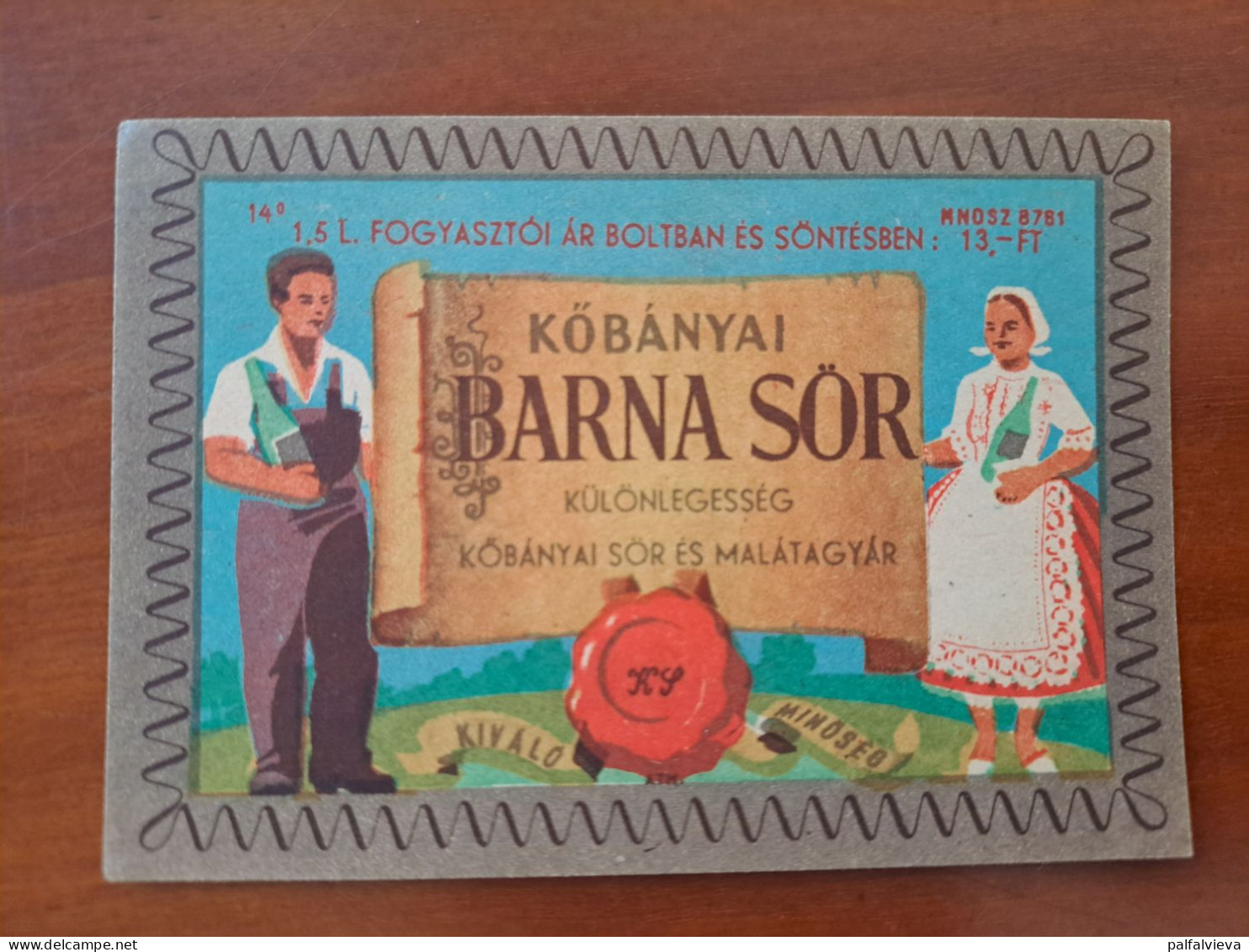 Beer Label Hungary, Kőbánya - Barna Sör - Birra