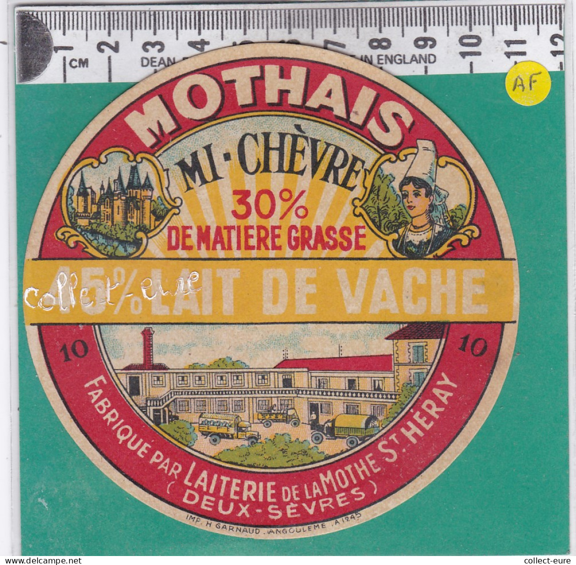 C894 FROMAGE MI-CHEVRE LA MOTHE SAINT HERAY DEUX SEVRES 30 % - Formaggio