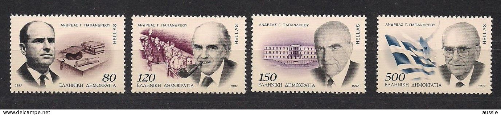 Gréce  Greece Hellas 1997 Yvertn° 1915-1918  *** MNH Cote 9 € Andréas Papandréou - Nuevos