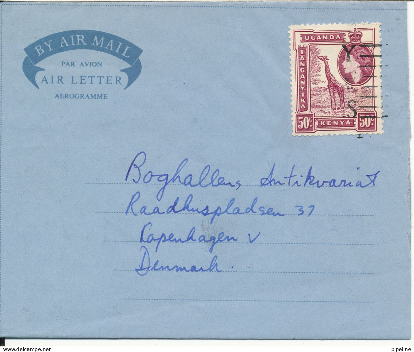 Kenya - Uganda - Tanganyika Aerogramme Sent To Denmark Nairobi 17-12-1956 - Kenya, Oeganda & Tanganyika