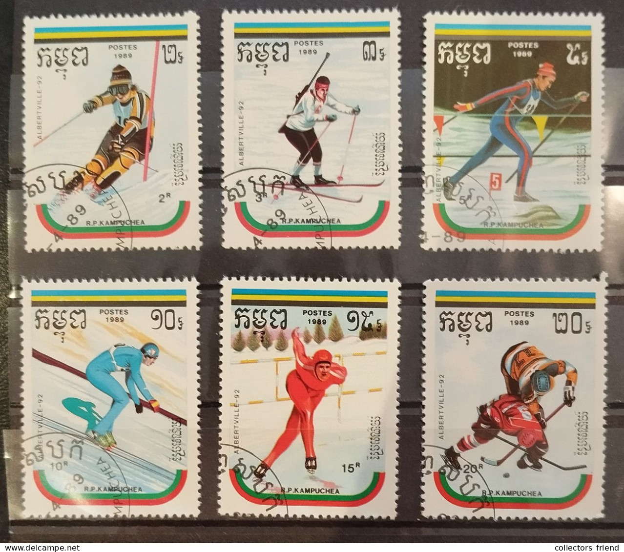 Kampuchea - Olympia Olimpiques Olympic Games -  Albertville '92 - 6 Stamps - Used - Inverno1992: Albertville