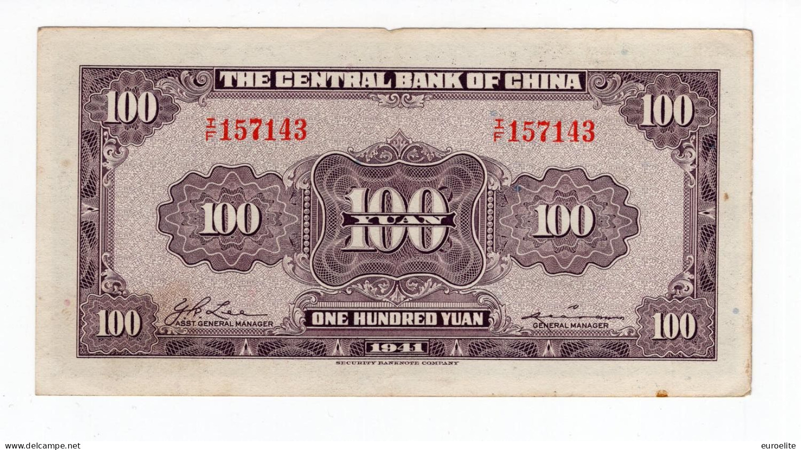 Cina - 100 Yuan 1941 - Chine