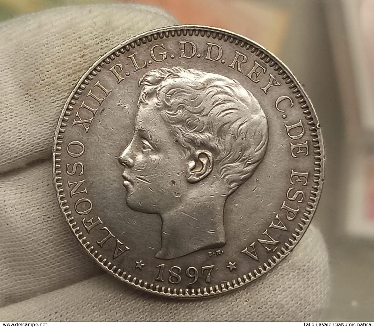 España Spain Alfonso XIII - 1 Peso 1897 Filipinas Km 154 Plata - Altri & Non Classificati