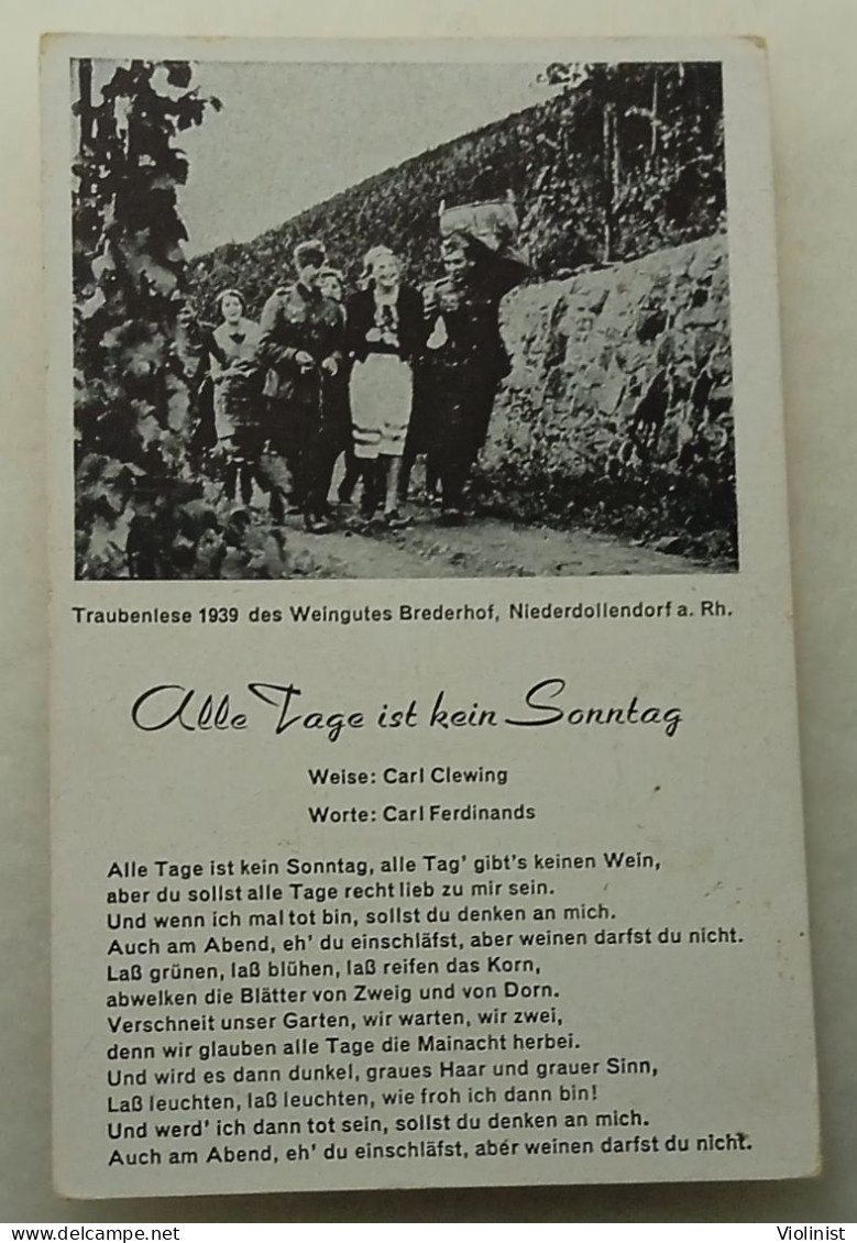 Germany-Traubenlese 1939 Des Weingutes Brederhof, Niederdollendorf A. Rh. - Patrióticos