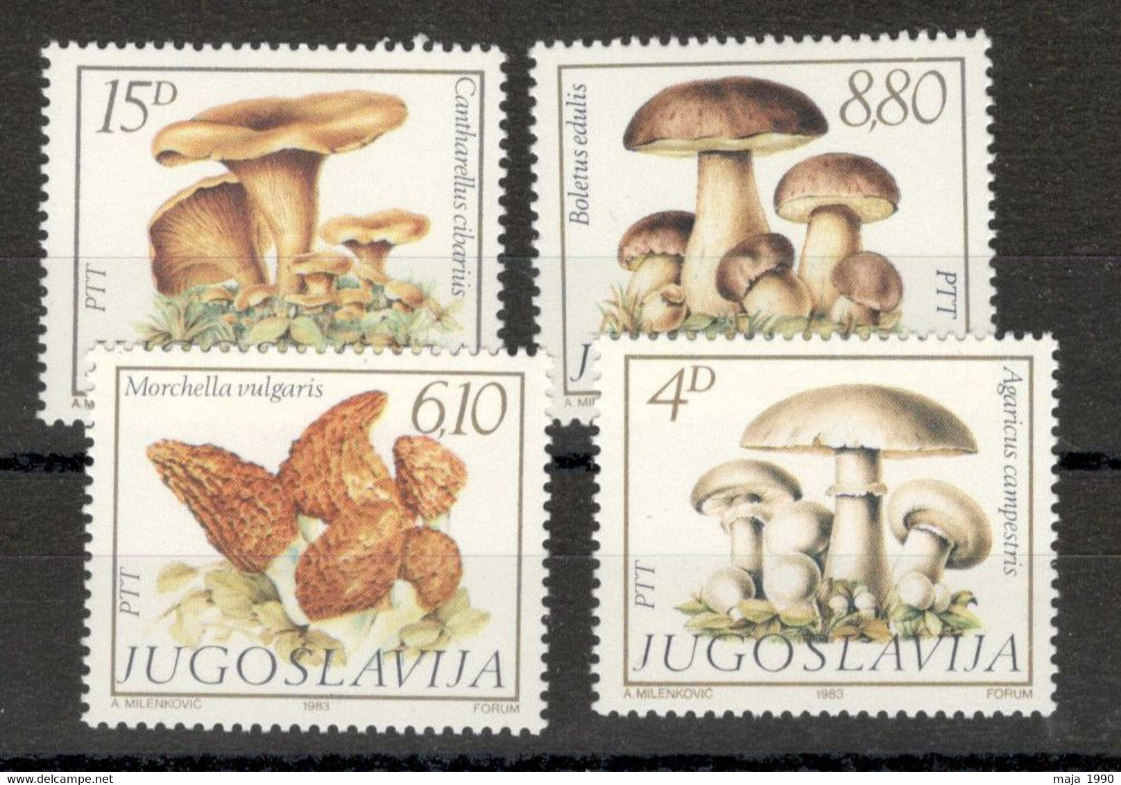 YUGOSLAVIA - MNH SET - FLORA - MUSHROOMS - 1983. - Neufs