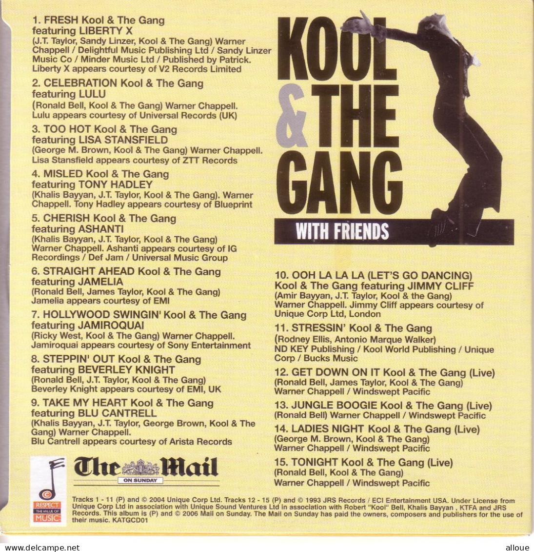 KOOL AND THE GANG - CD MAIL ON SUNDAY - KOOL AND THE GANG WITH FRIENDS - Autres - Musique Anglaise