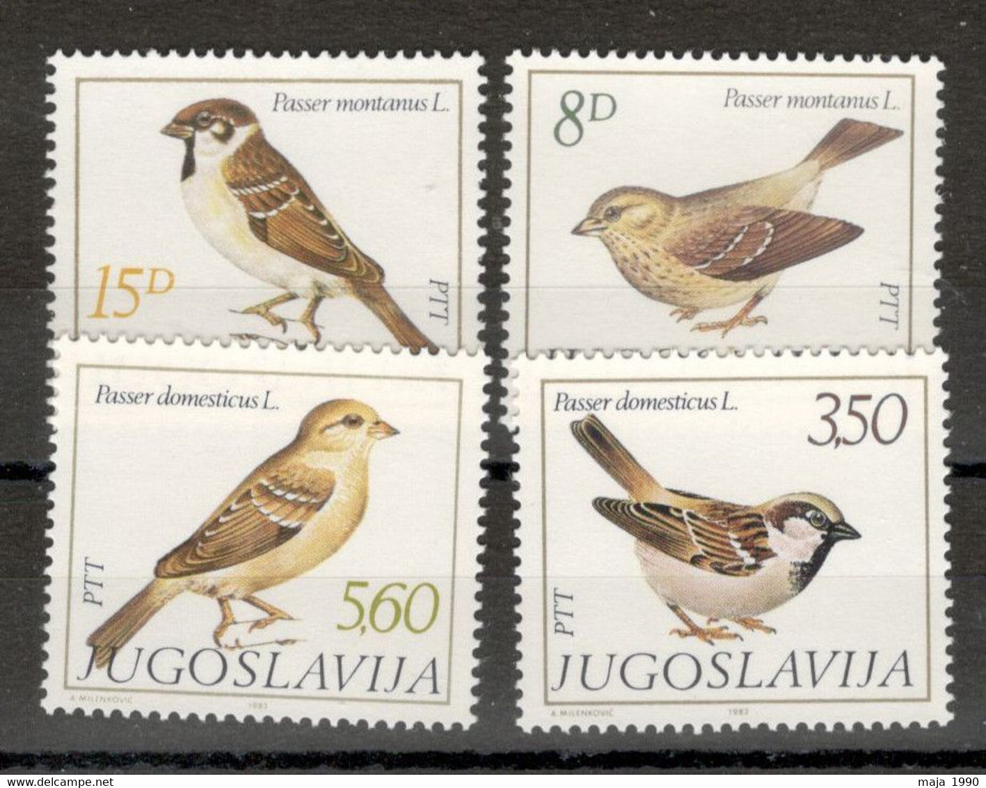 YUGOSLAVIA - MNH SET - FAUNA - BIRDS - 1982. - Unused Stamps